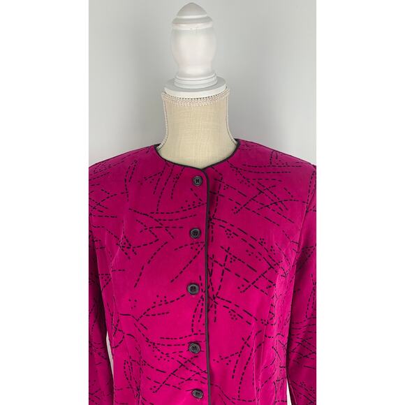 Notations Vintage Purple Button Up Jacket Womens Medium Shacket Shirt - Picture 2 of 7